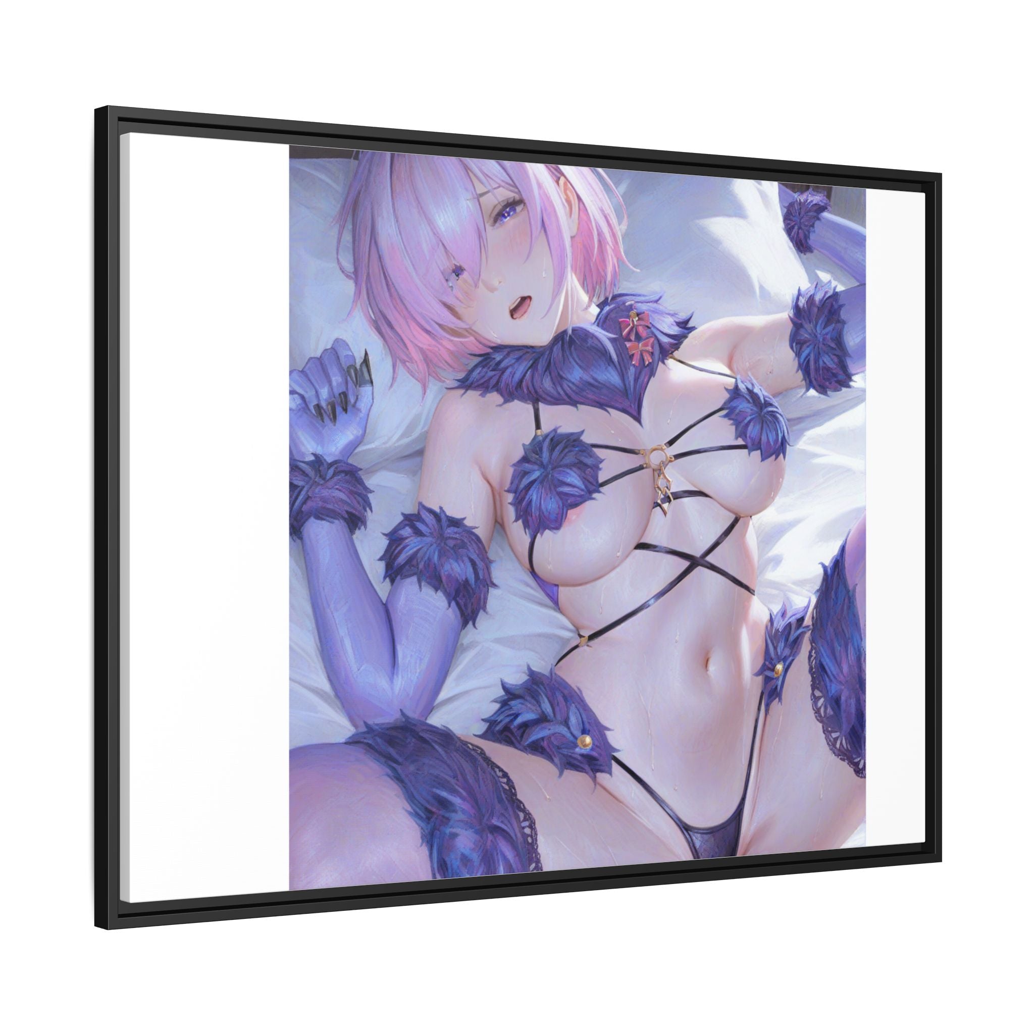 Framed Matte Canvas — Anime Pin-Up Lingerie Art Print