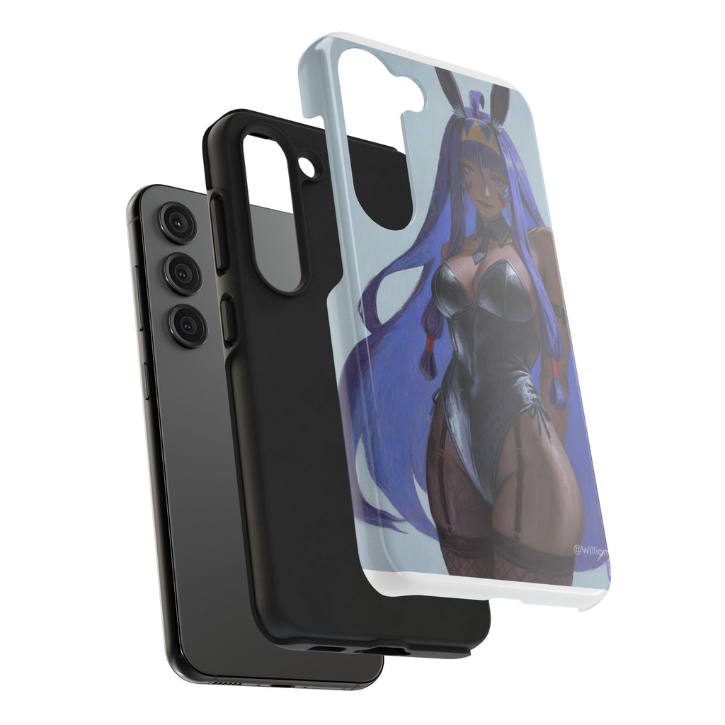 Bunny Girl Tough Phone Case — Anime Purple-Haired Character Protective Cover
