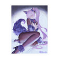 Anime Foxgirl Kiss-Cut Vinyl Decal — Pastel Purple Kemonomimi Sticker