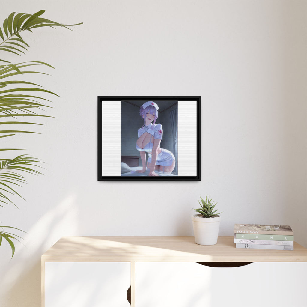 Sexy Anime Nurse Matte Canvas Print (Framed)