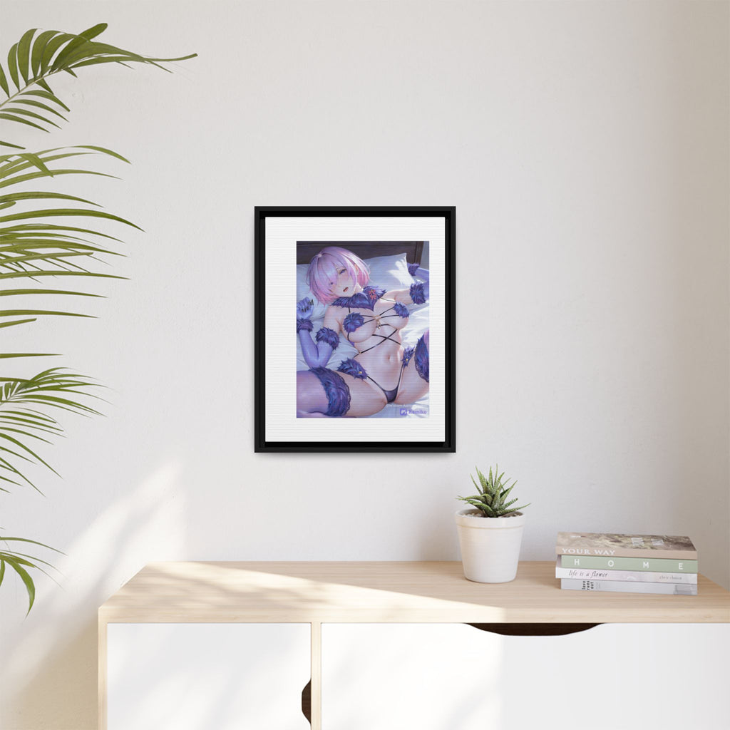 Framed Matte Canvas — Anime Pin-Up Lingerie Art Print