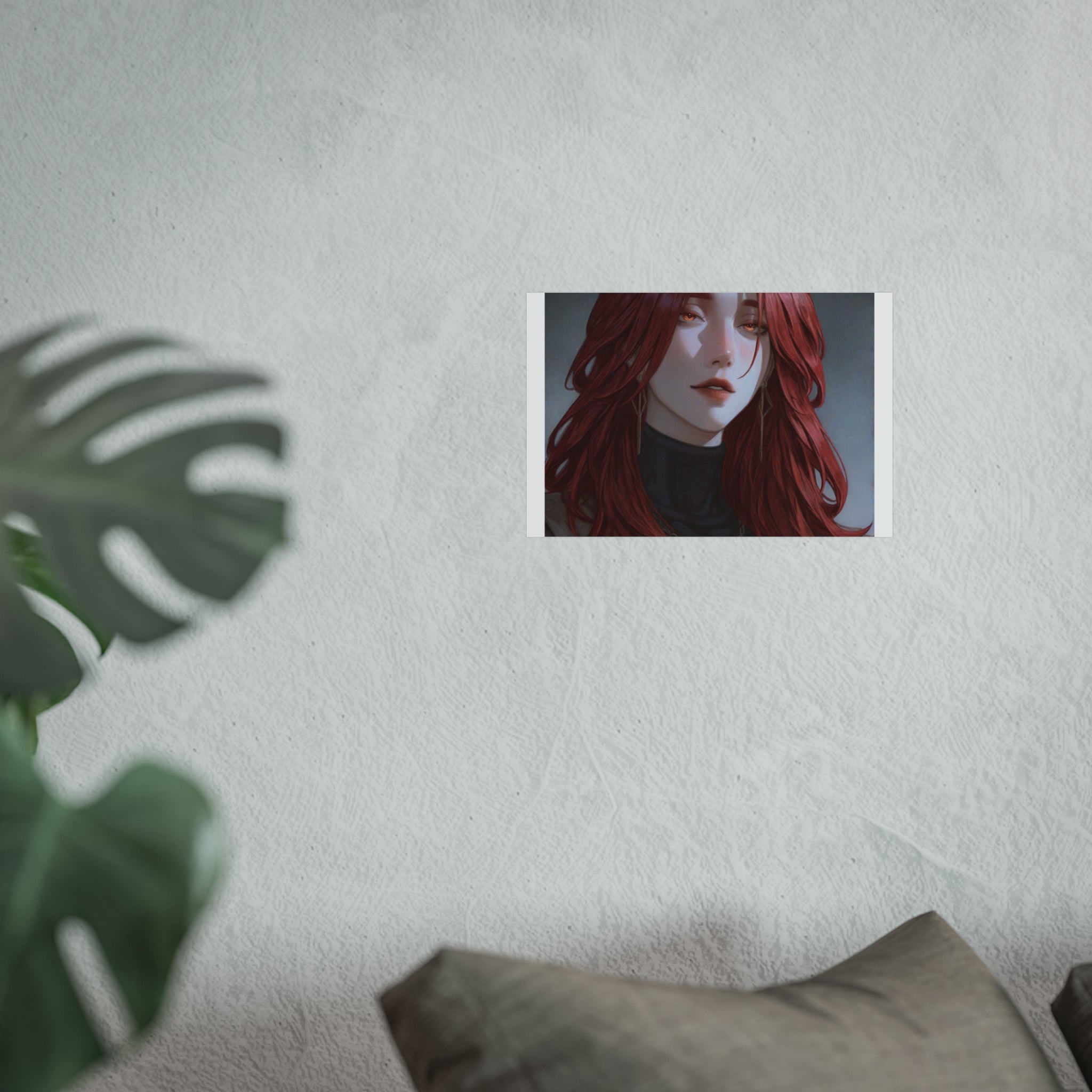 Fine Art Poster — Red-Haired Gothic Portrait, Moody Decorative Wall Art