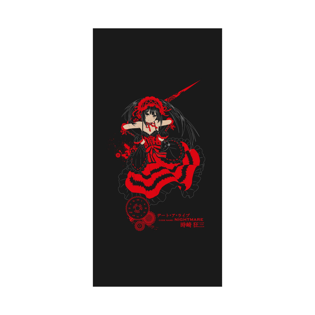 Anime Gothic Poster — Red & Black Kurumi Nightcore Matte Vertical Print