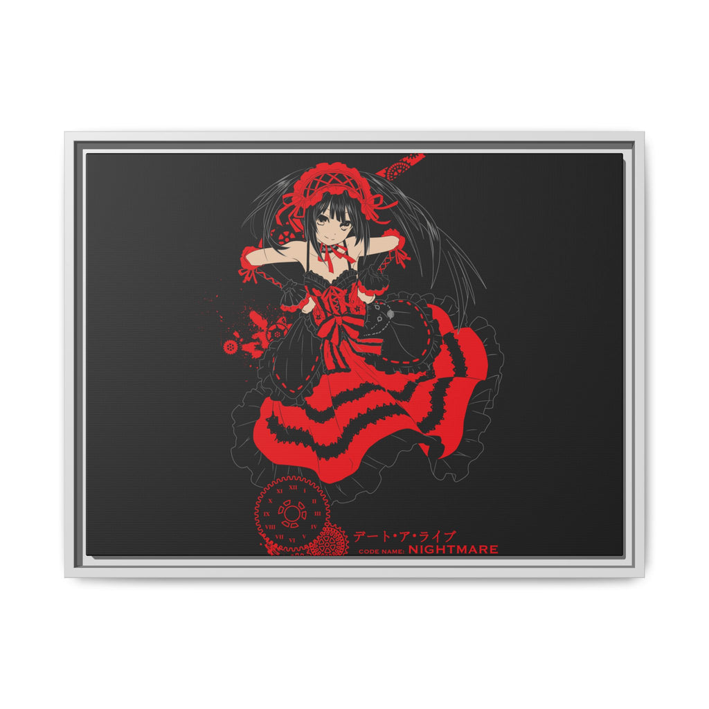 Anime Warrior Red Black Matte Canvas Print — Framed Wall Art