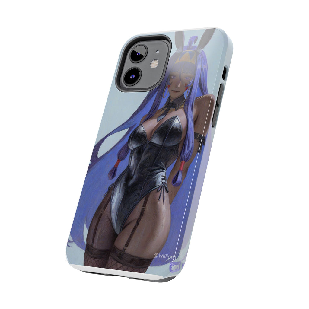 Bunny Girl Tough Phone Case — Anime Purple-Haired Character Protective Cover
