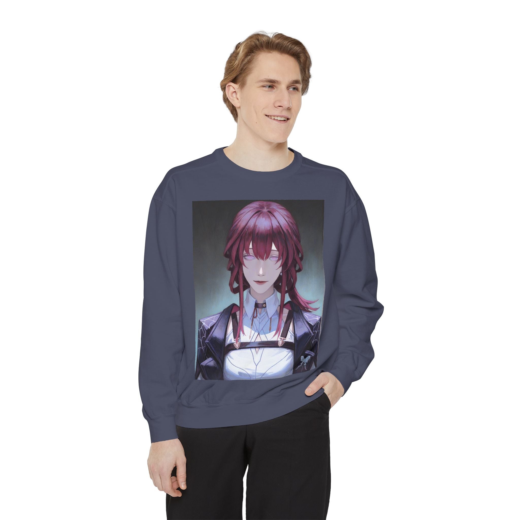 Anime Gothic Maid Sweatshirt — Red-Haired Portrait Crewneck