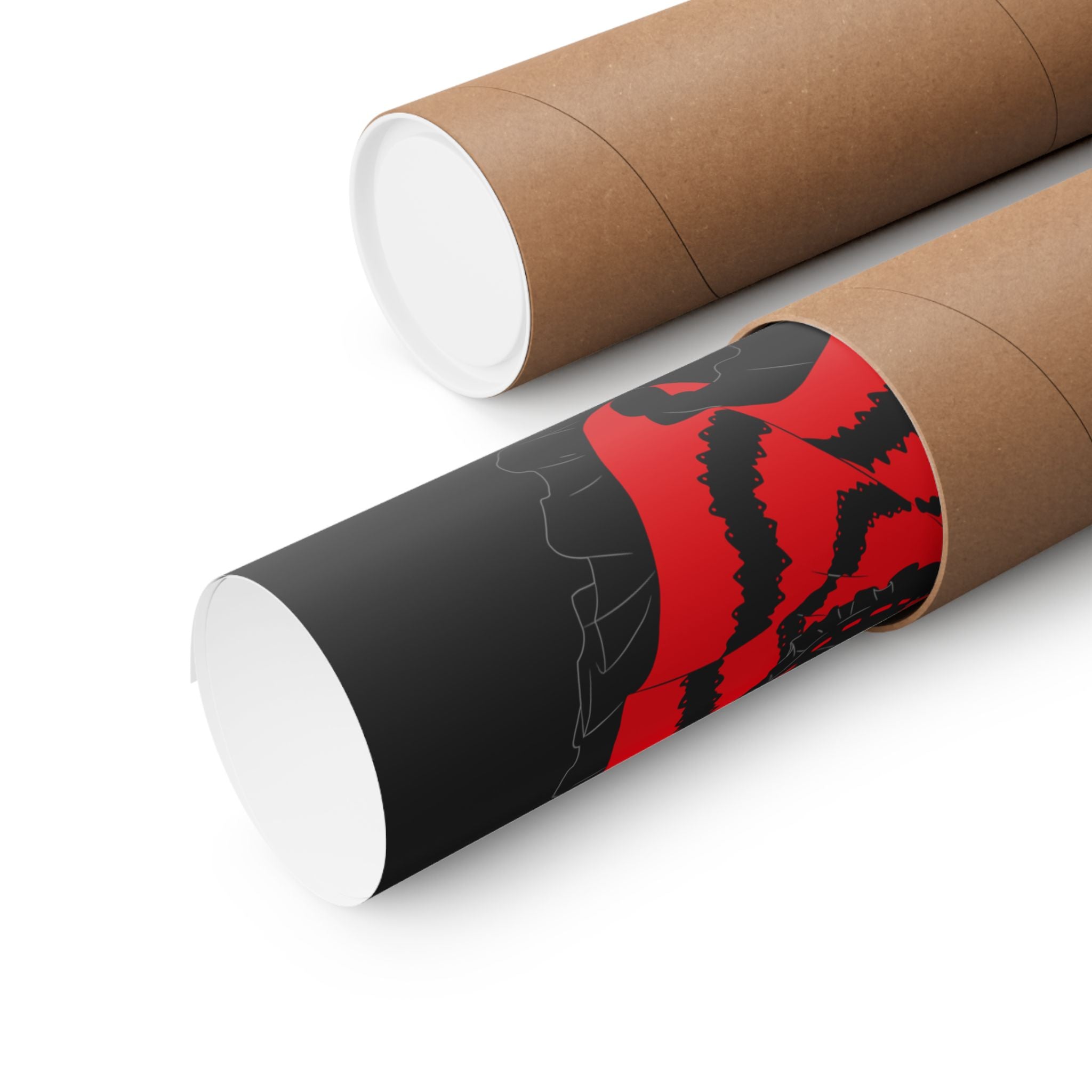 Anime Gothic Poster — Red & Black Kurumi Nightcore Matte Vertical Print