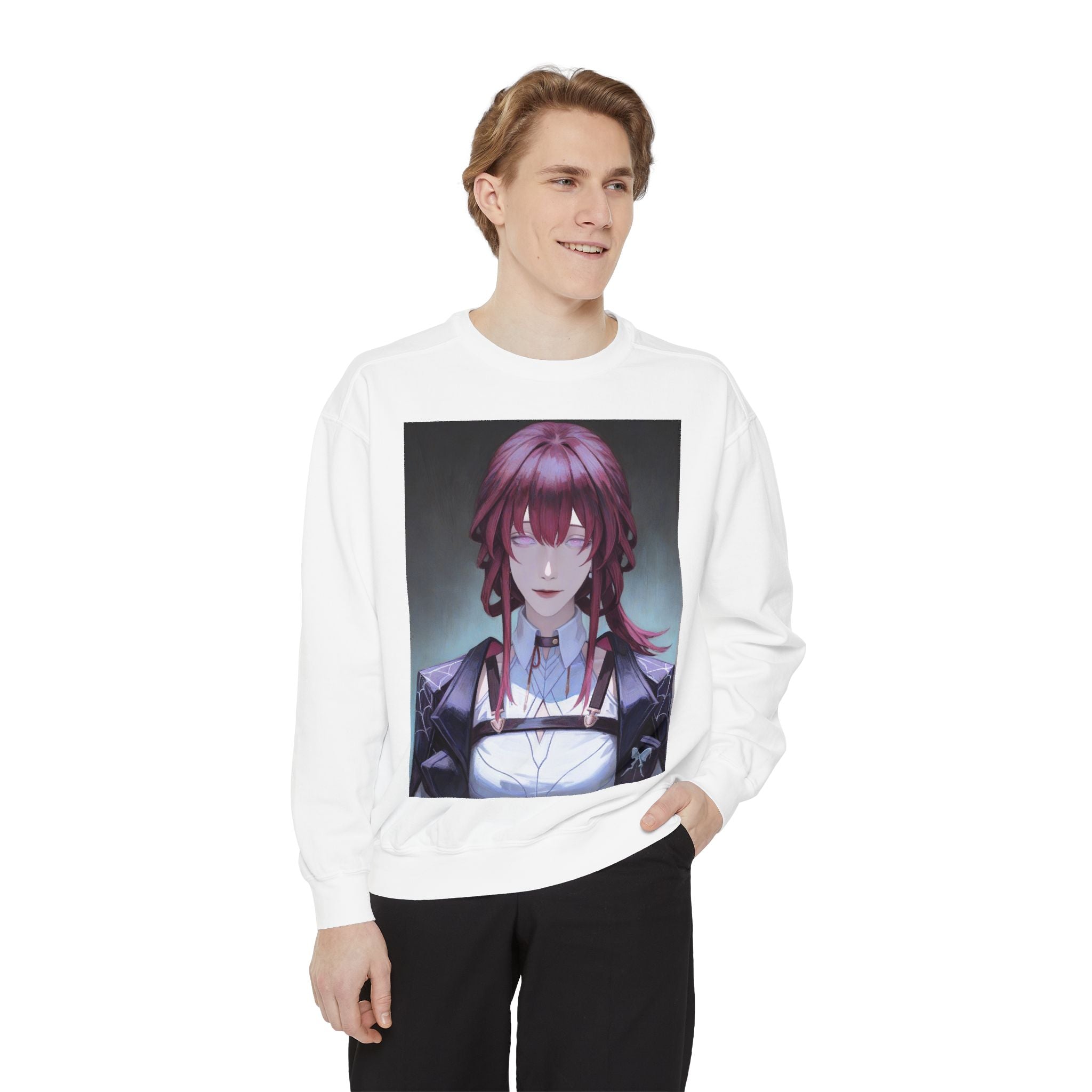 Anime Gothic Maid Sweatshirt — Red-Haired Portrait Crewneck