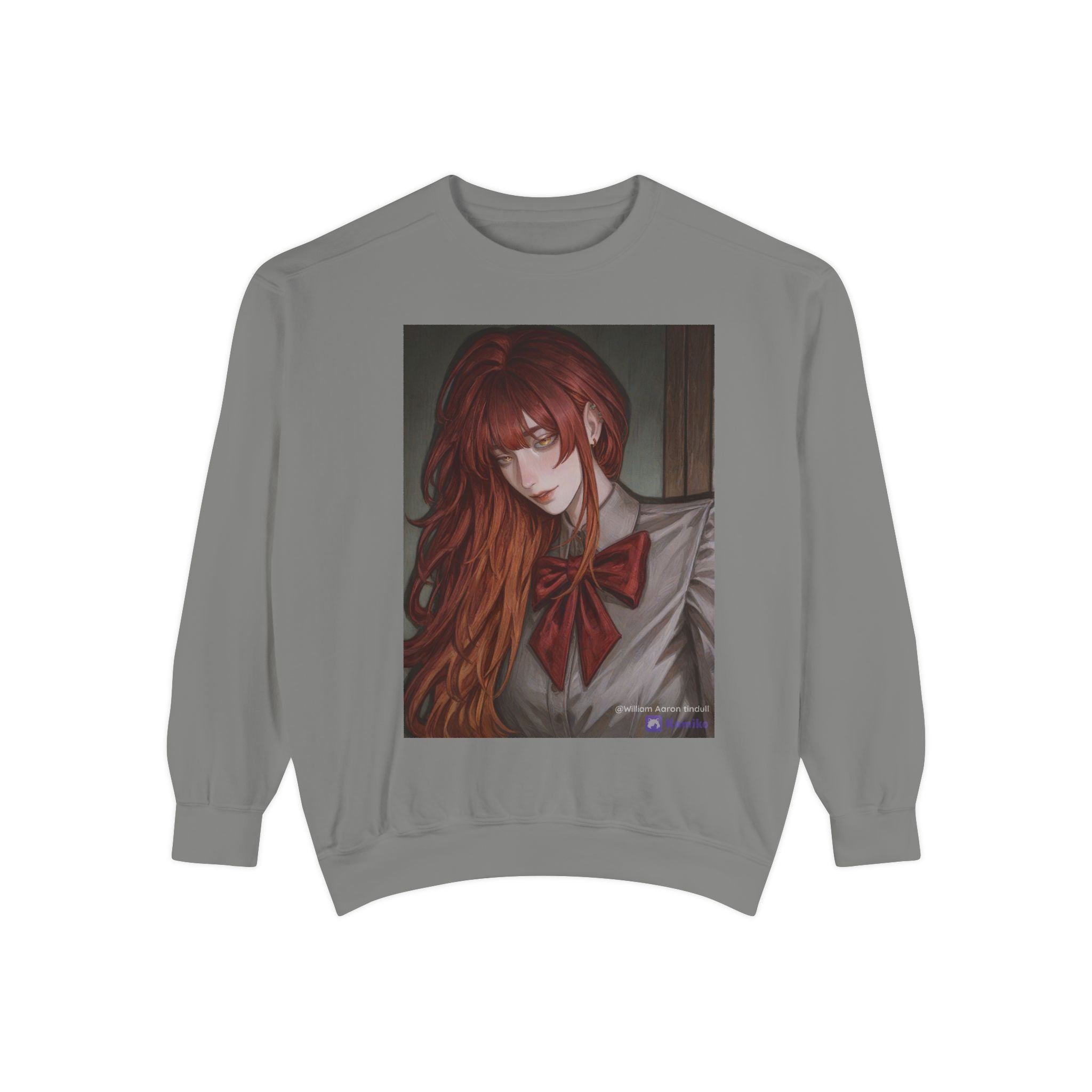 Anime Red-Headed Girl Sweatshirt — Gothic Schoolgirl Art Pullover