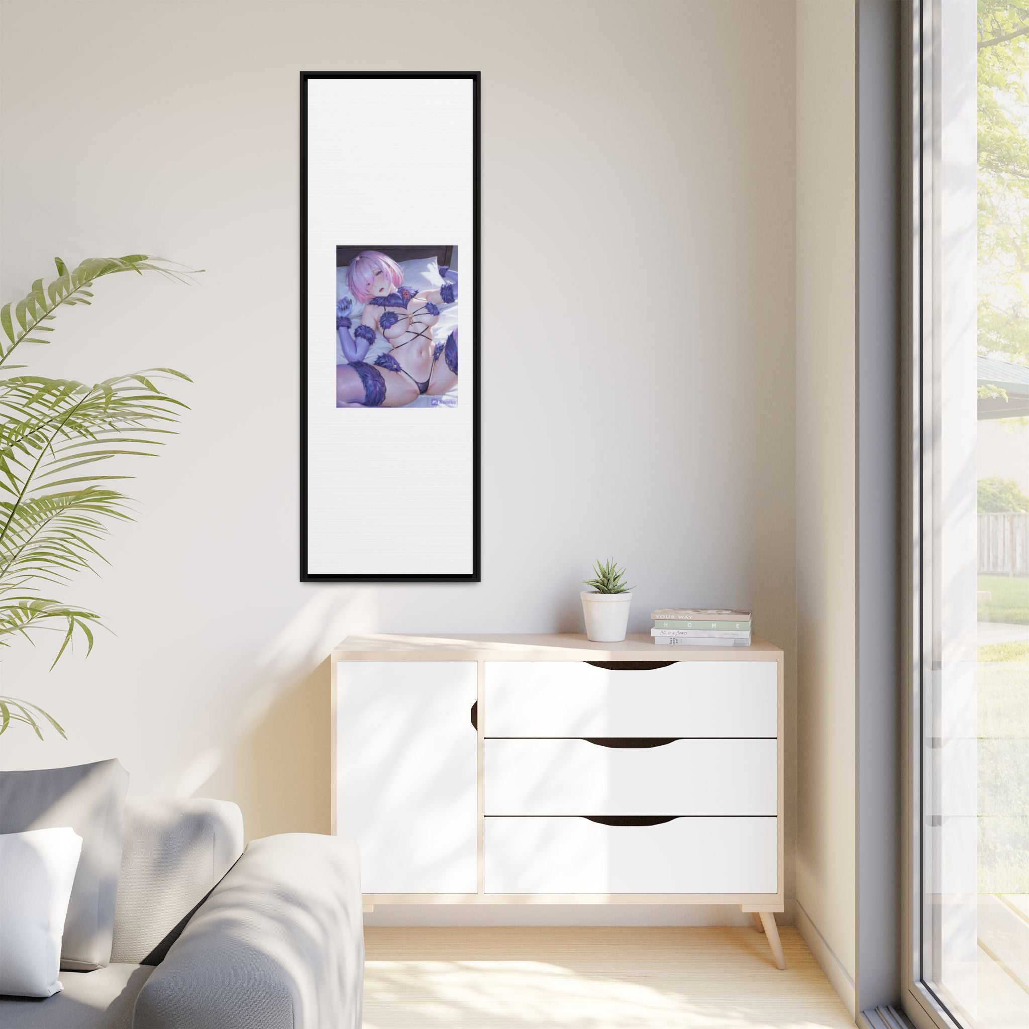 Framed Matte Canvas — Anime Pin-Up Lingerie Art Print