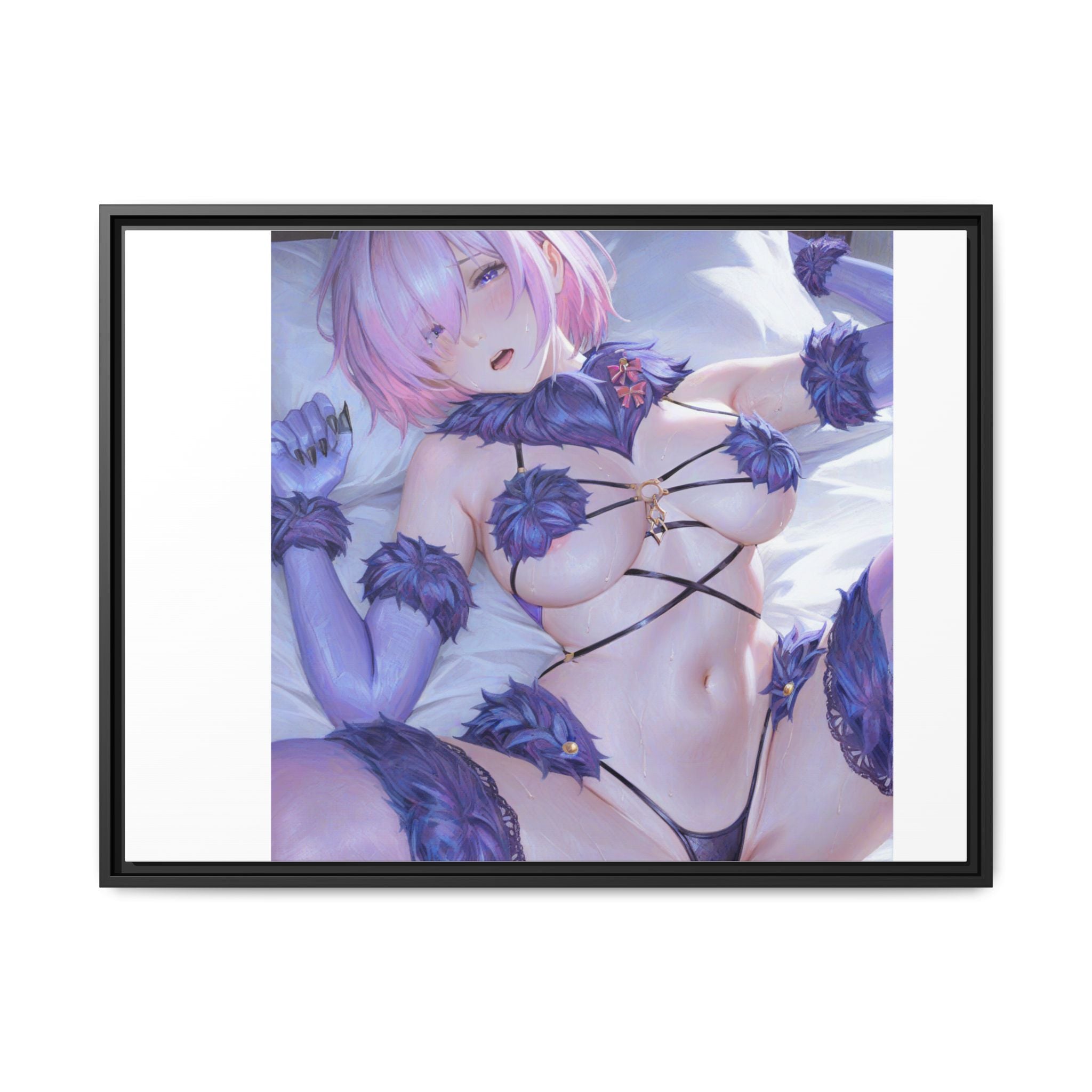 Framed Matte Canvas — Anime Pin-Up Lingerie Art Print