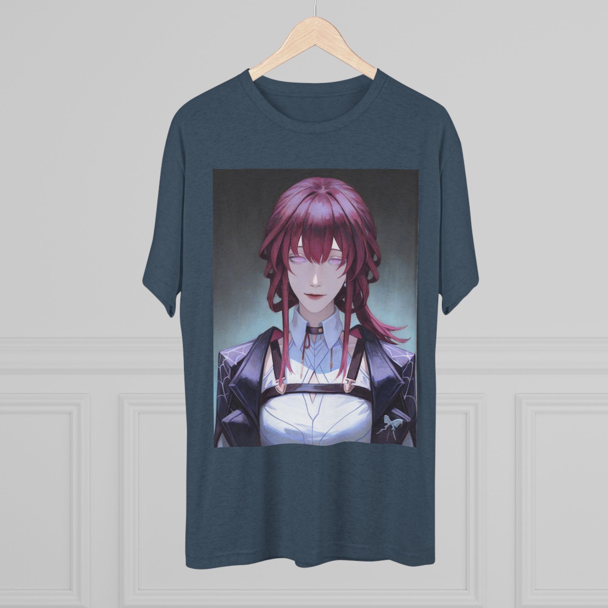 Anime Gothic Maid Portrait Tee — Red-Haired Mystique Crew Shirt
