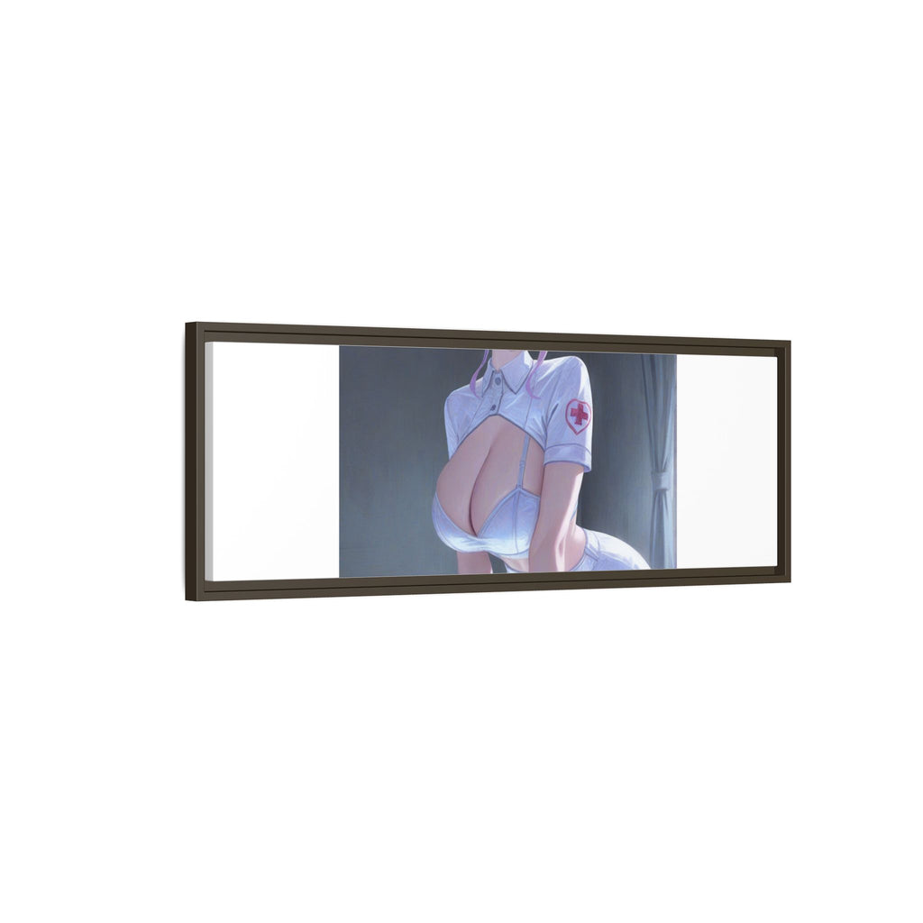 Sexy Anime Nurse Matte Canvas Print (Framed)