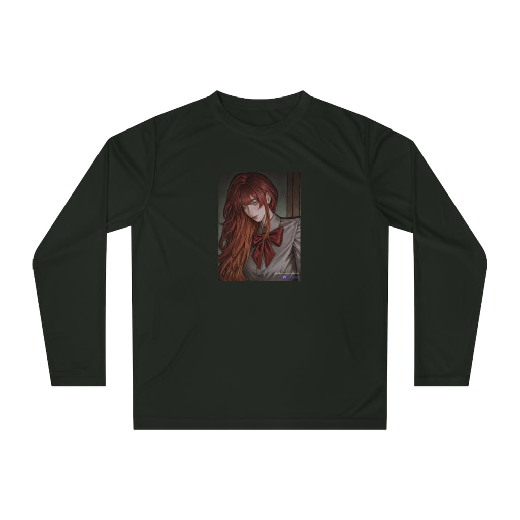 Anime Redhead Girl Long Sleeve Shirt — Moody Schoolgirl Portrait
