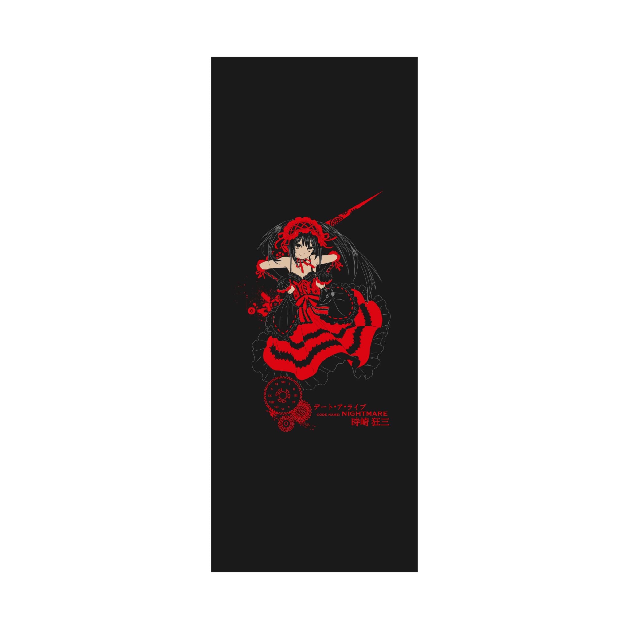 Anime Gothic Poster — Red & Black Kurumi Nightcore Matte Vertical Print