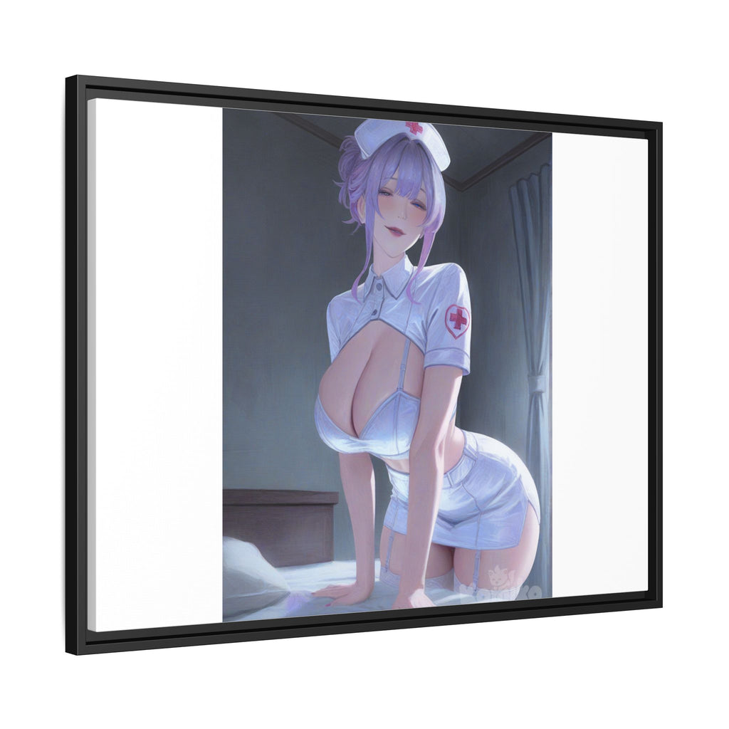 Sexy Anime Nurse Matte Canvas Print (Framed)