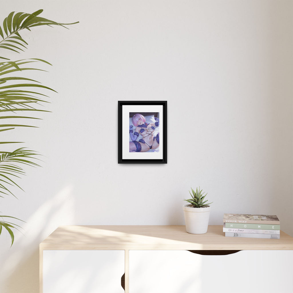 Framed Matte Canvas — Anime Pin-Up Lingerie Art Print