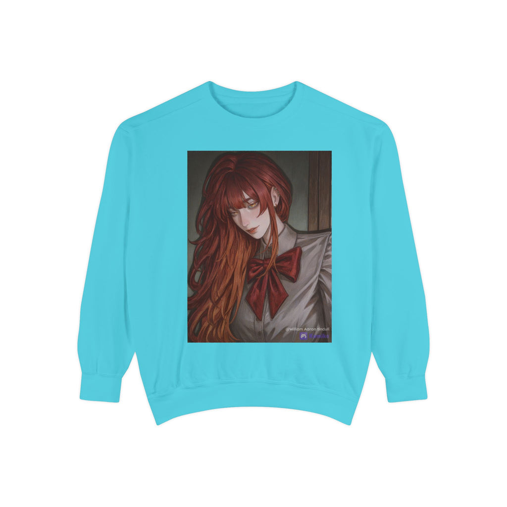 Anime Red-Headed Girl Sweatshirt — Gothic Schoolgirl Art Pullover