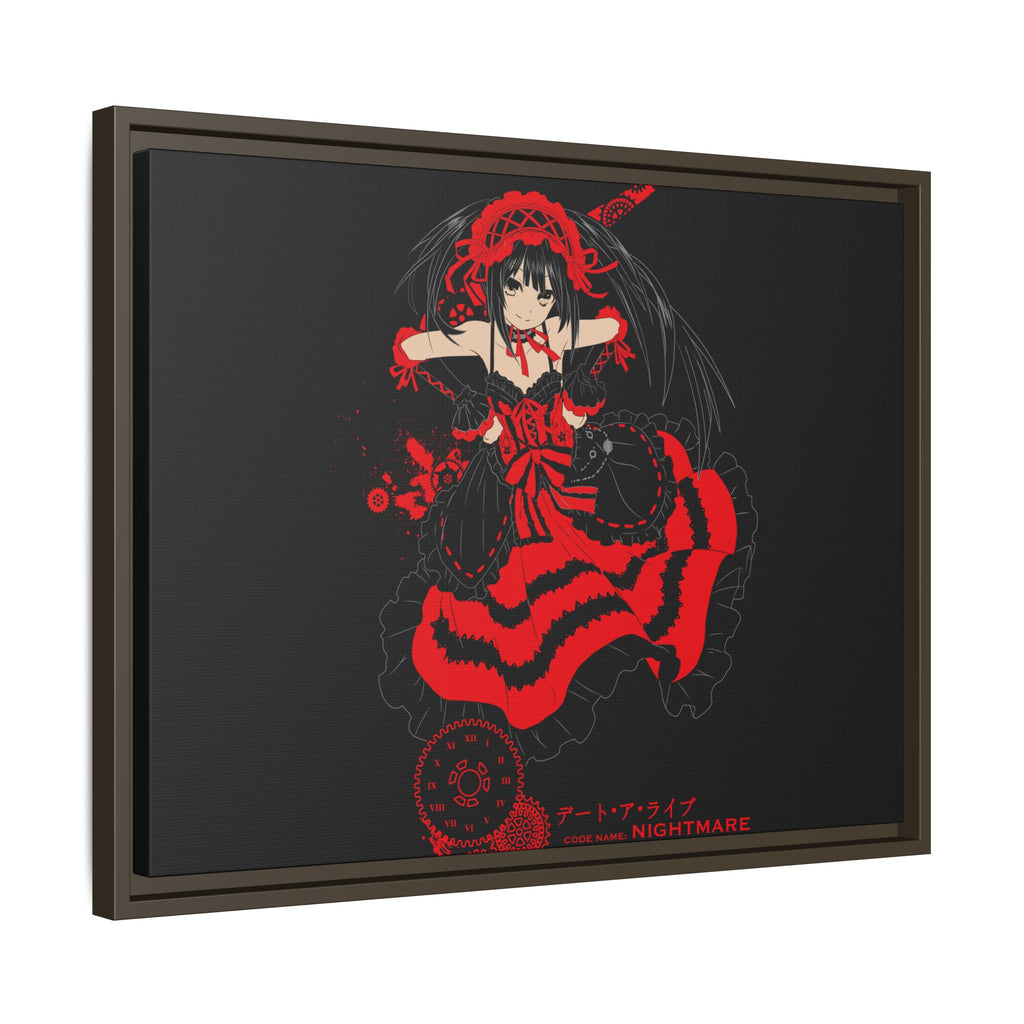 Anime Warrior Red Black Matte Canvas Print — Framed Wall Art