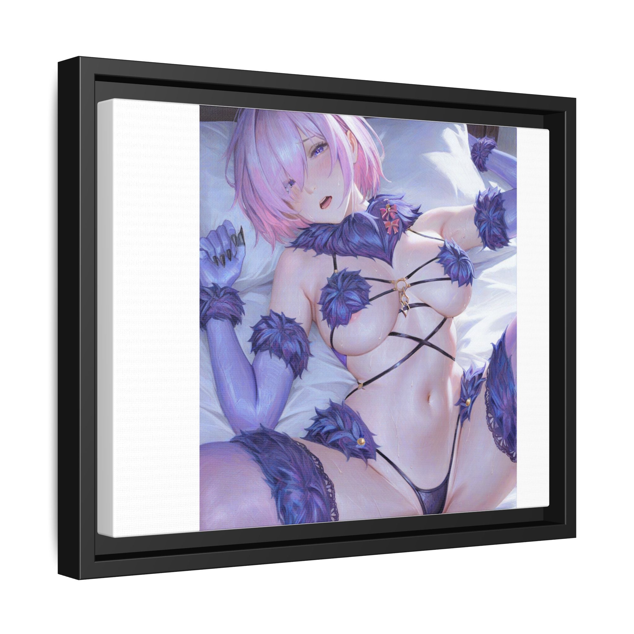 Framed Matte Canvas — Anime Pin-Up Lingerie Art Print