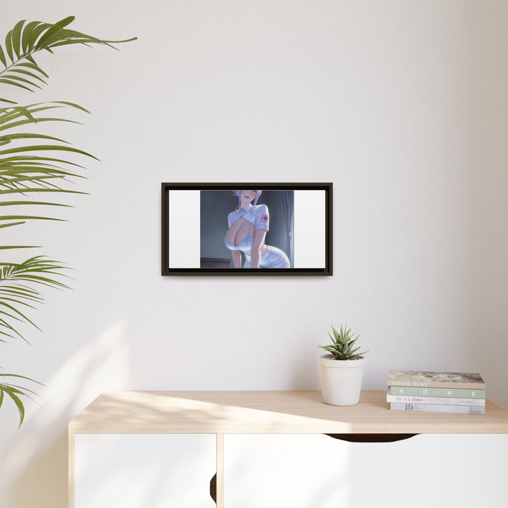 Sexy Anime Nurse Matte Canvas Print (Framed)