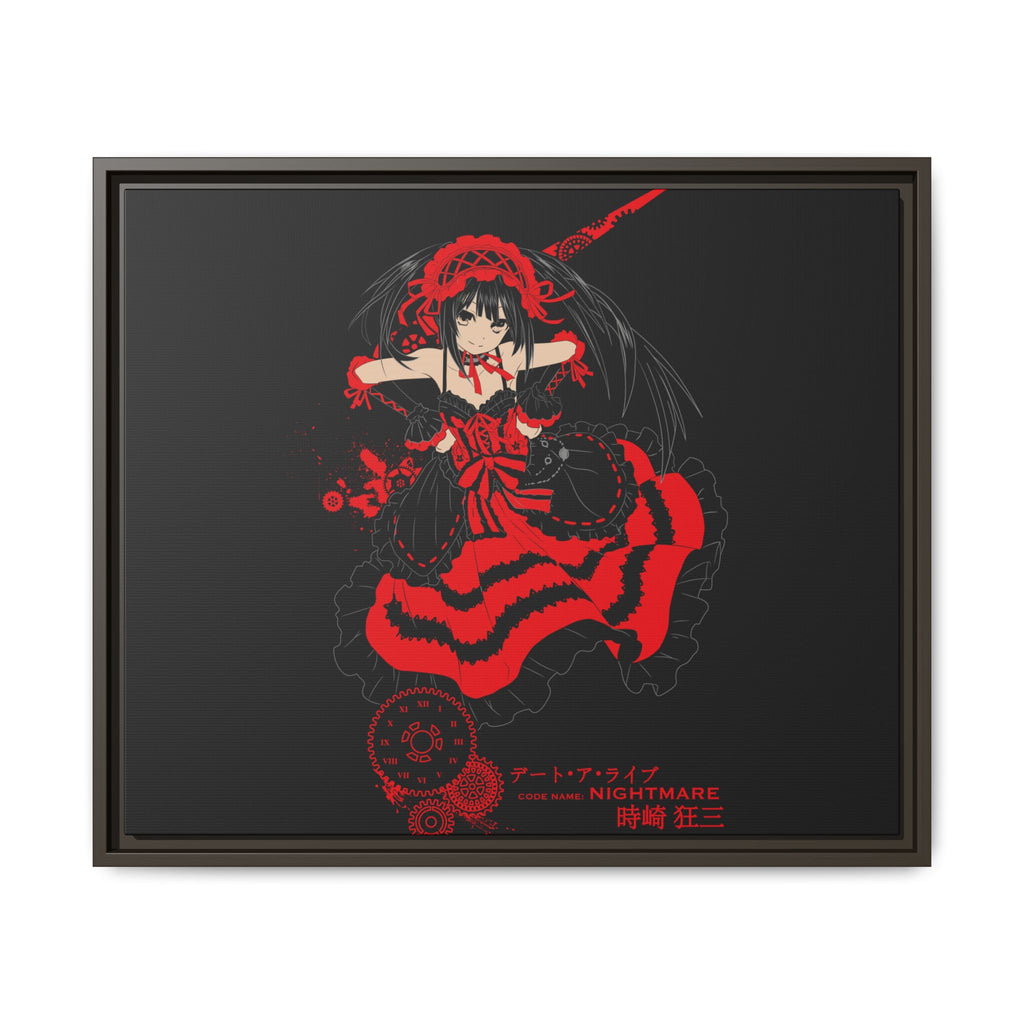 Anime Warrior Red Black Matte Canvas Print — Framed Wall Art