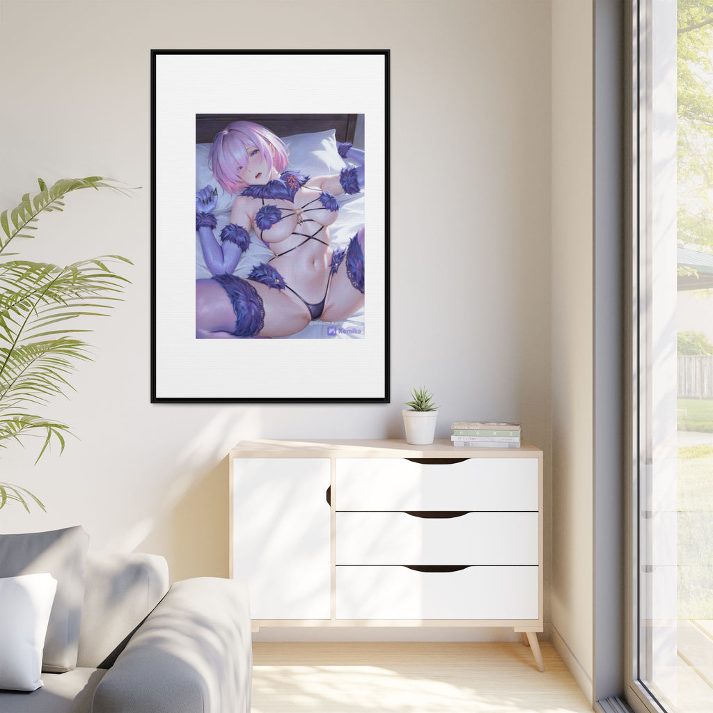 Framed Matte Canvas — Anime Pin-Up Lingerie Art Print