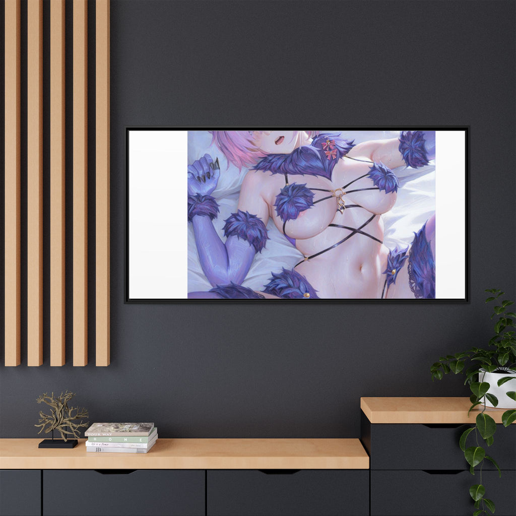 Framed Matte Canvas — Anime Pin-Up Lingerie Art Print