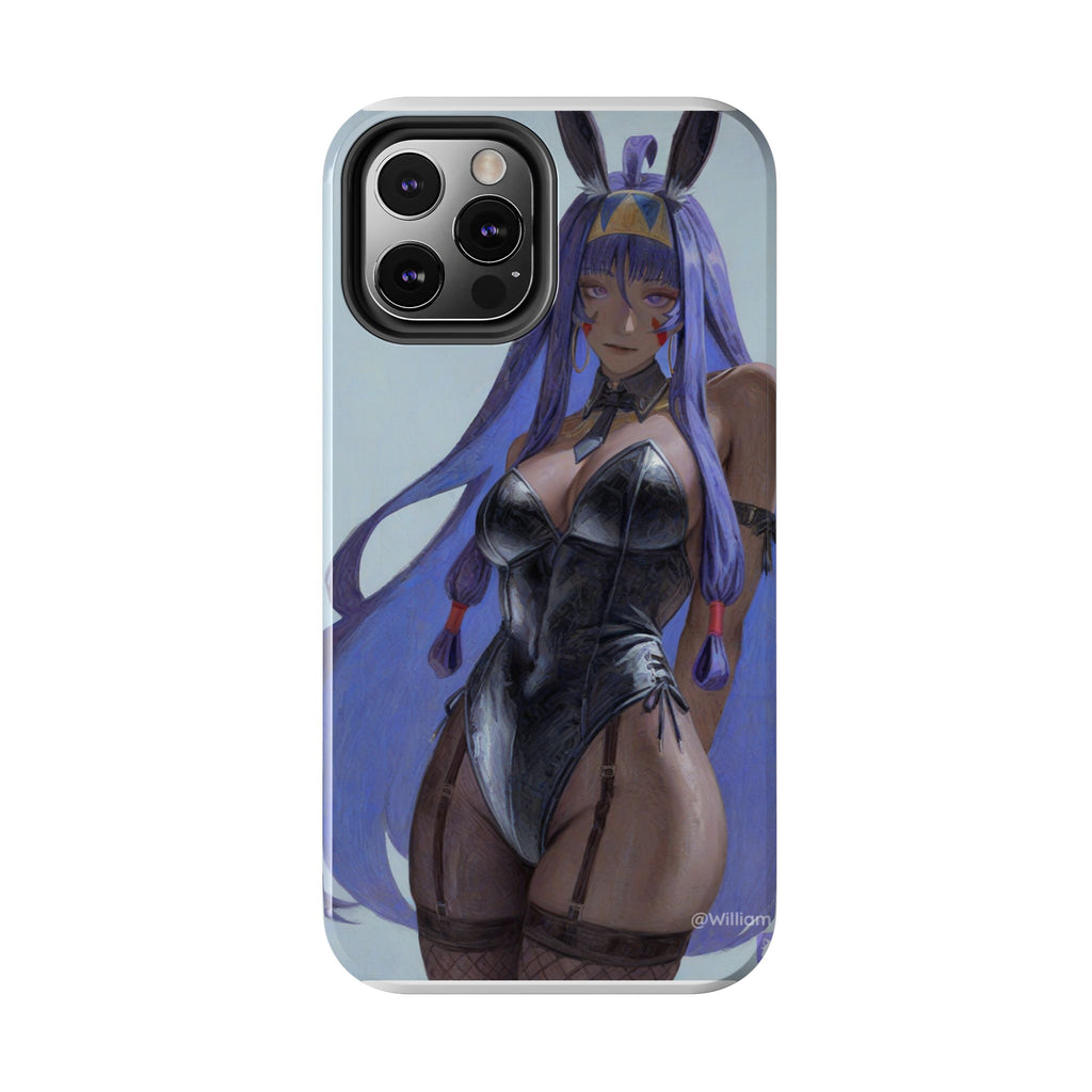 Bunny Girl Tough Phone Case — Anime Purple-Haired Character Protective Cover