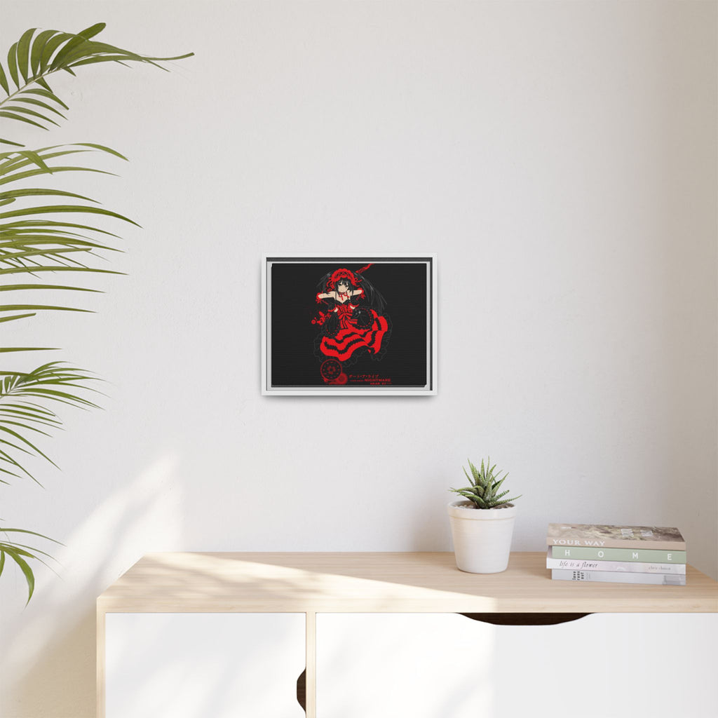 Anime Warrior Red Black Matte Canvas Print — Framed Wall Art