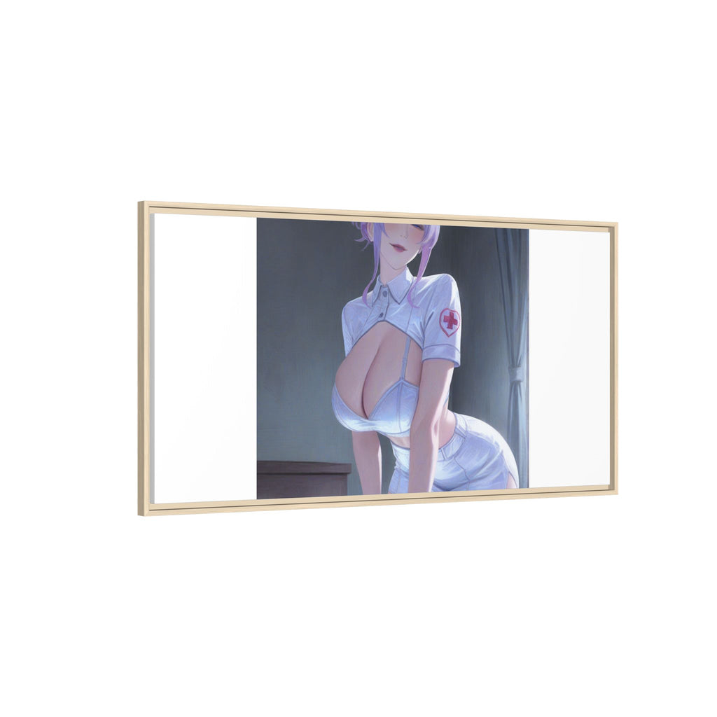 Sexy Anime Nurse Matte Canvas Print (Framed)