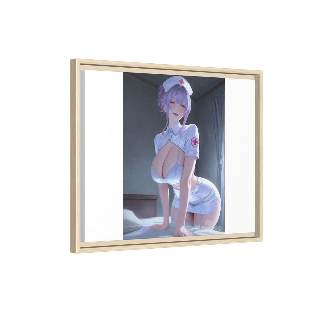 Sexy Anime Nurse Matte Canvas Print (Framed)