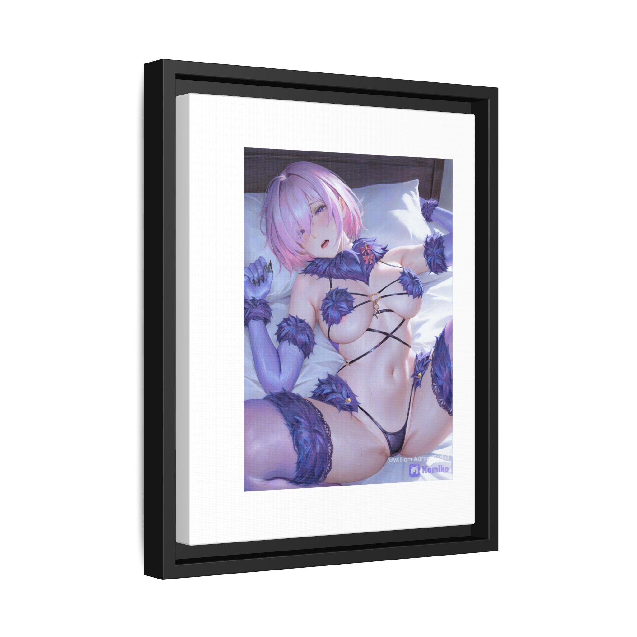 Framed Matte Canvas — Anime Pin-Up Lingerie Art Print