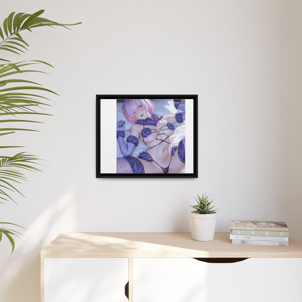 Framed Matte Canvas — Anime Pin-Up Lingerie Art Print