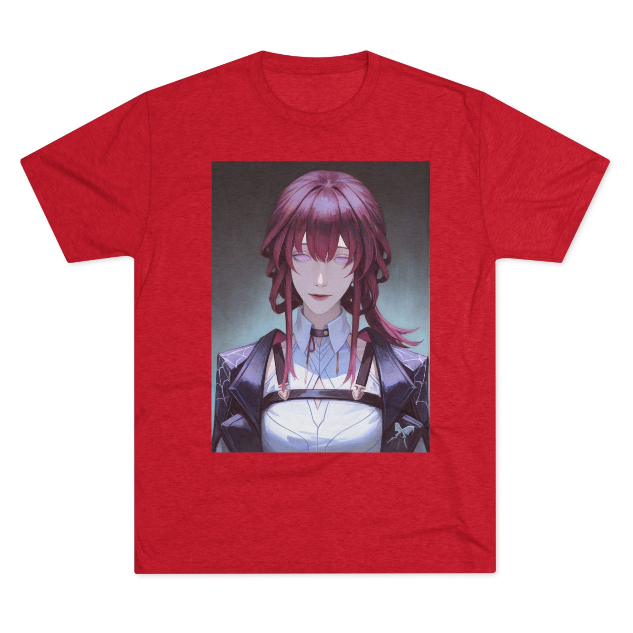 Anime Gothic Maid Portrait Tee — Red-Haired Mystique Crew Shirt