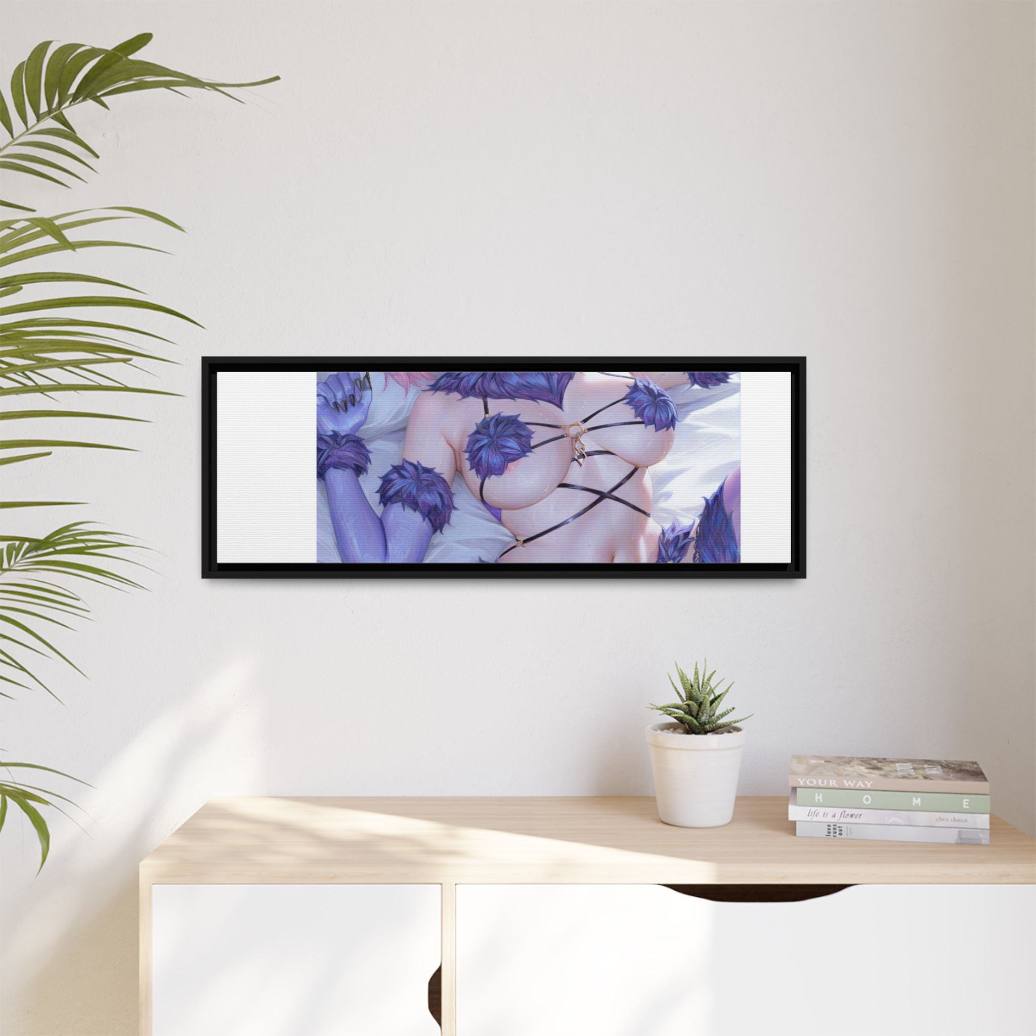 Framed Matte Canvas — Anime Pin-Up Lingerie Art Print