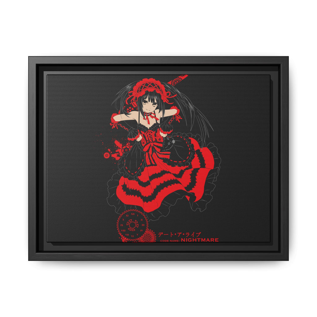 Anime Warrior Red Black Matte Canvas Print — Framed Wall Art