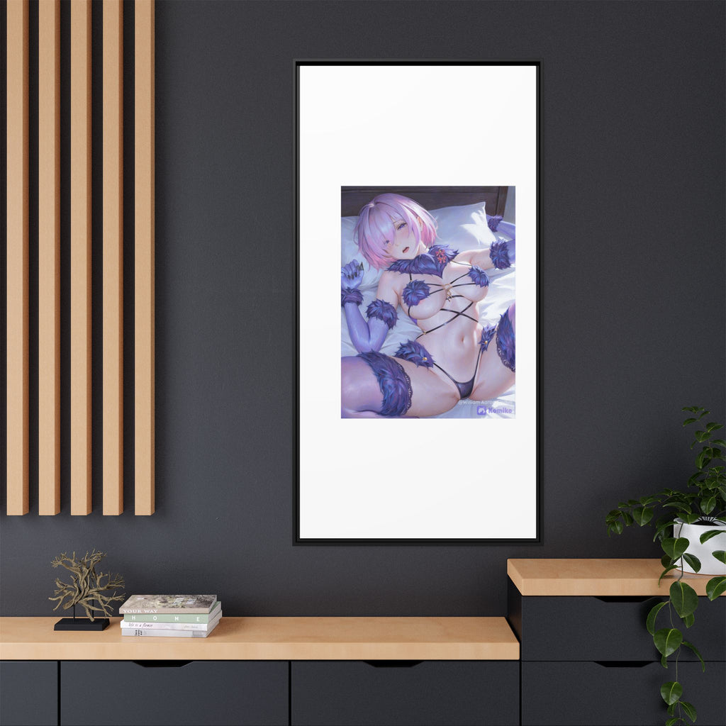 Framed Matte Canvas — Anime Pin-Up Lingerie Art Print