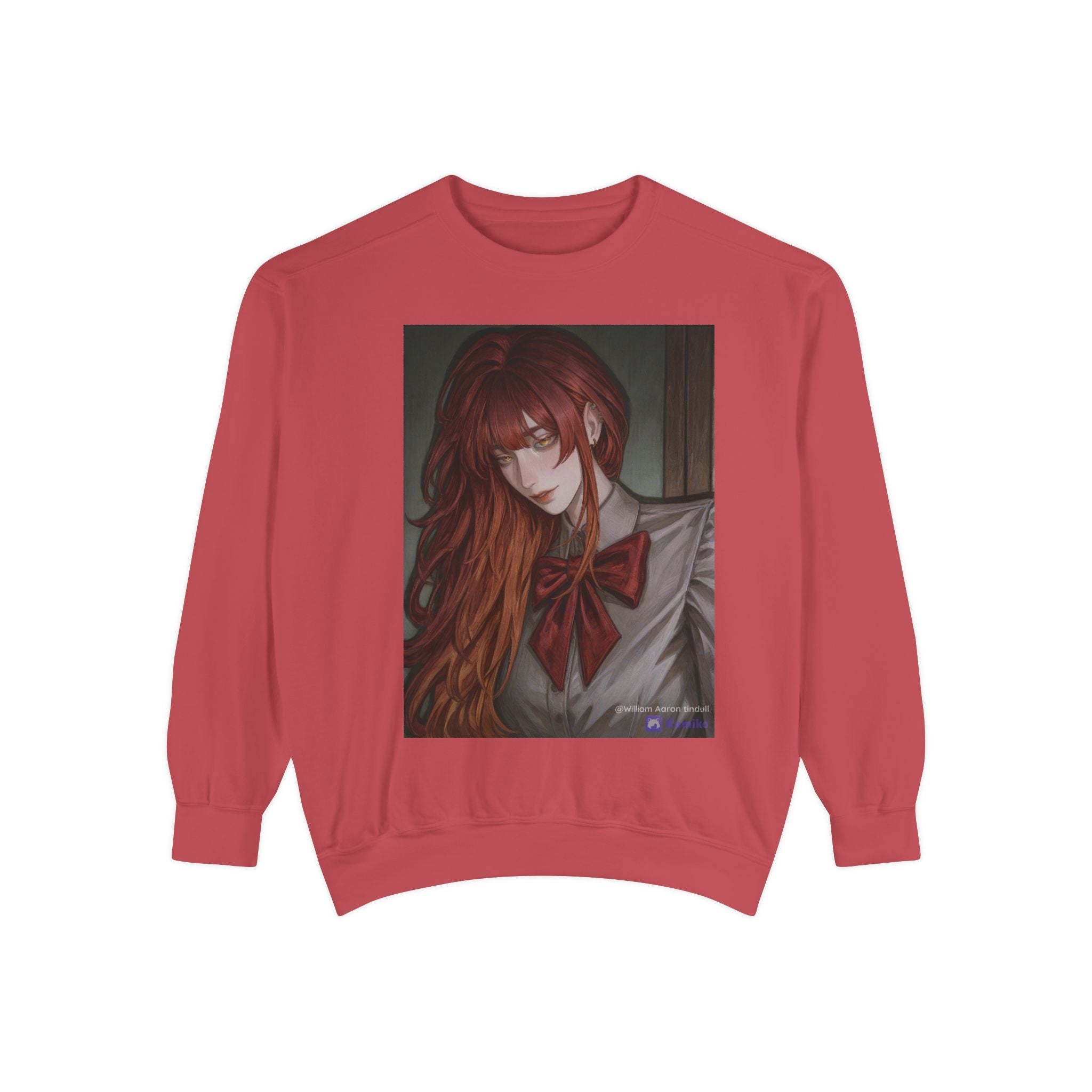 Anime Red-Headed Girl Sweatshirt — Gothic Schoolgirl Art Pullover