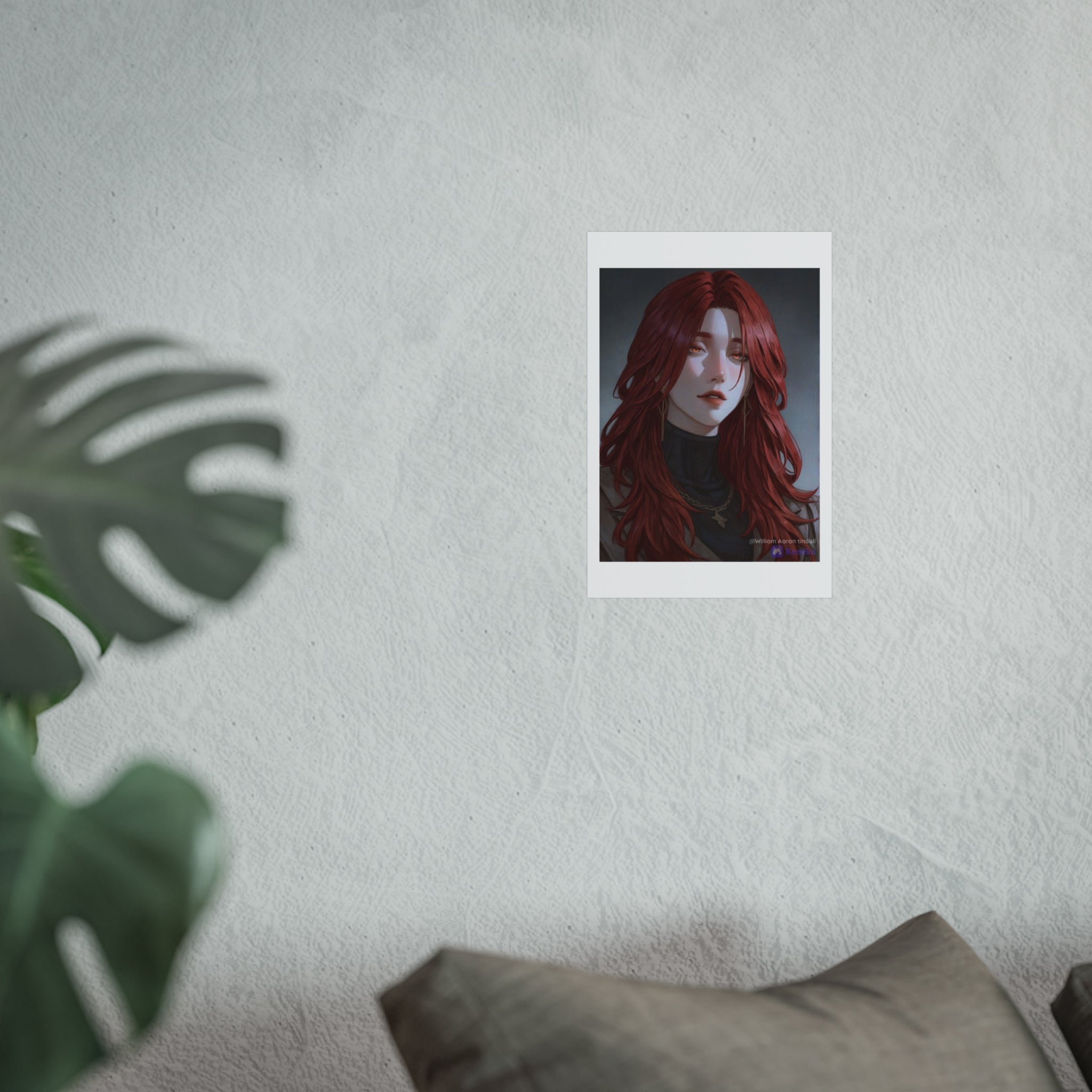 Fine Art Poster — Red-Haired Gothic Portrait, Moody Decorative Wall Art