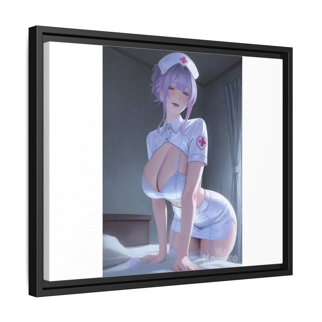 Sexy Anime Nurse Matte Canvas Print (Framed)