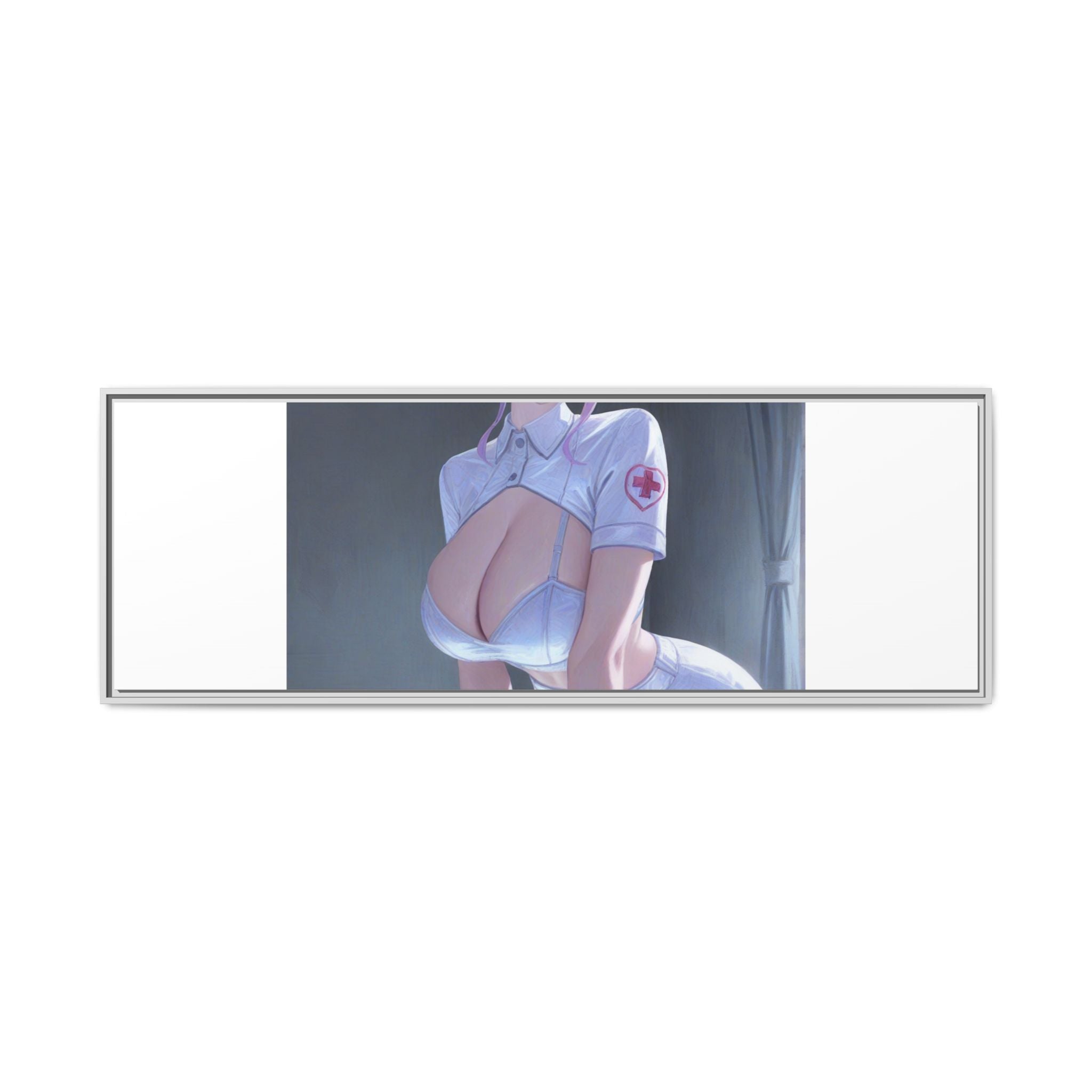 Sexy Anime Nurse Matte Canvas Print (Framed)