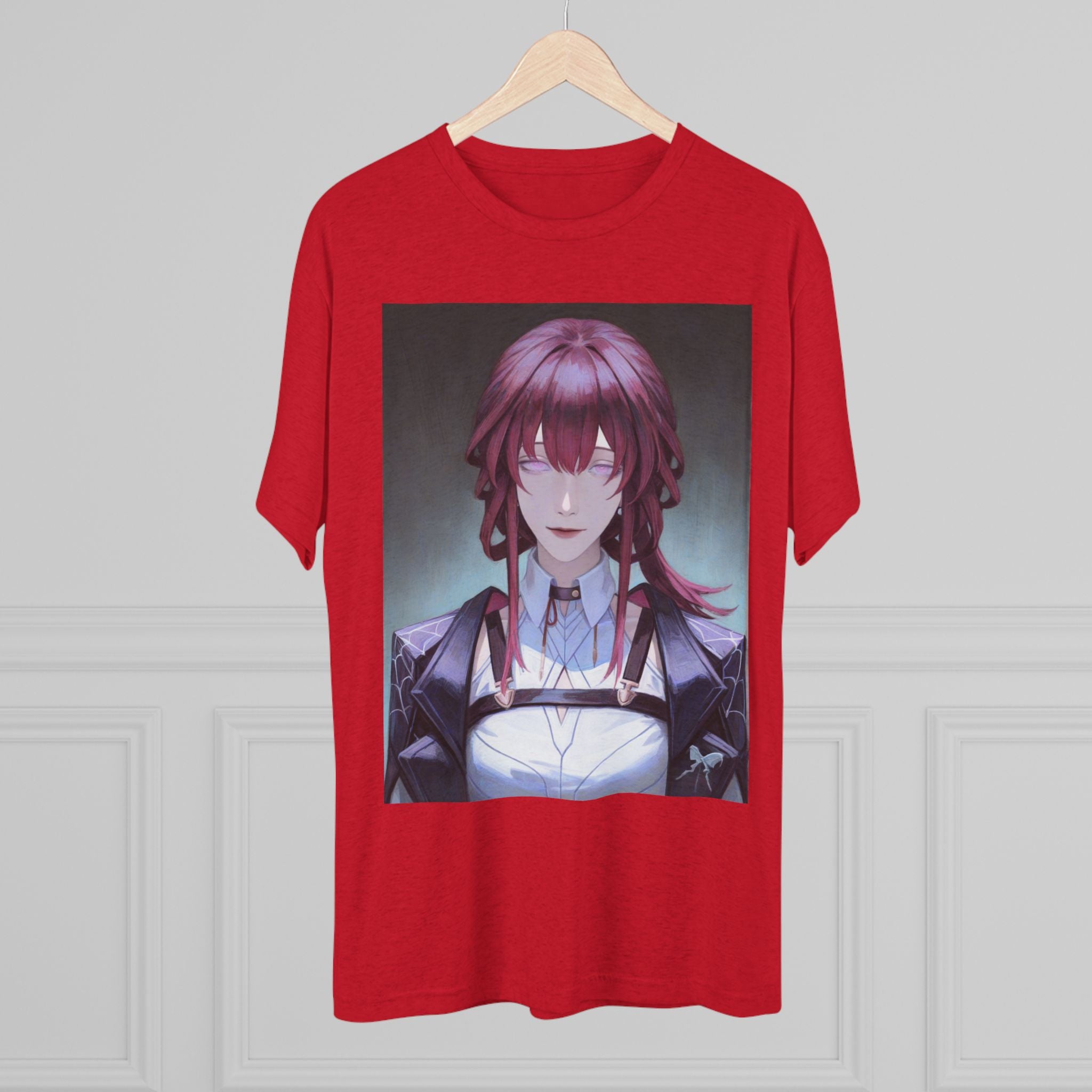 Anime Gothic Maid Portrait Tee — Red-Haired Mystique Crew Shirt