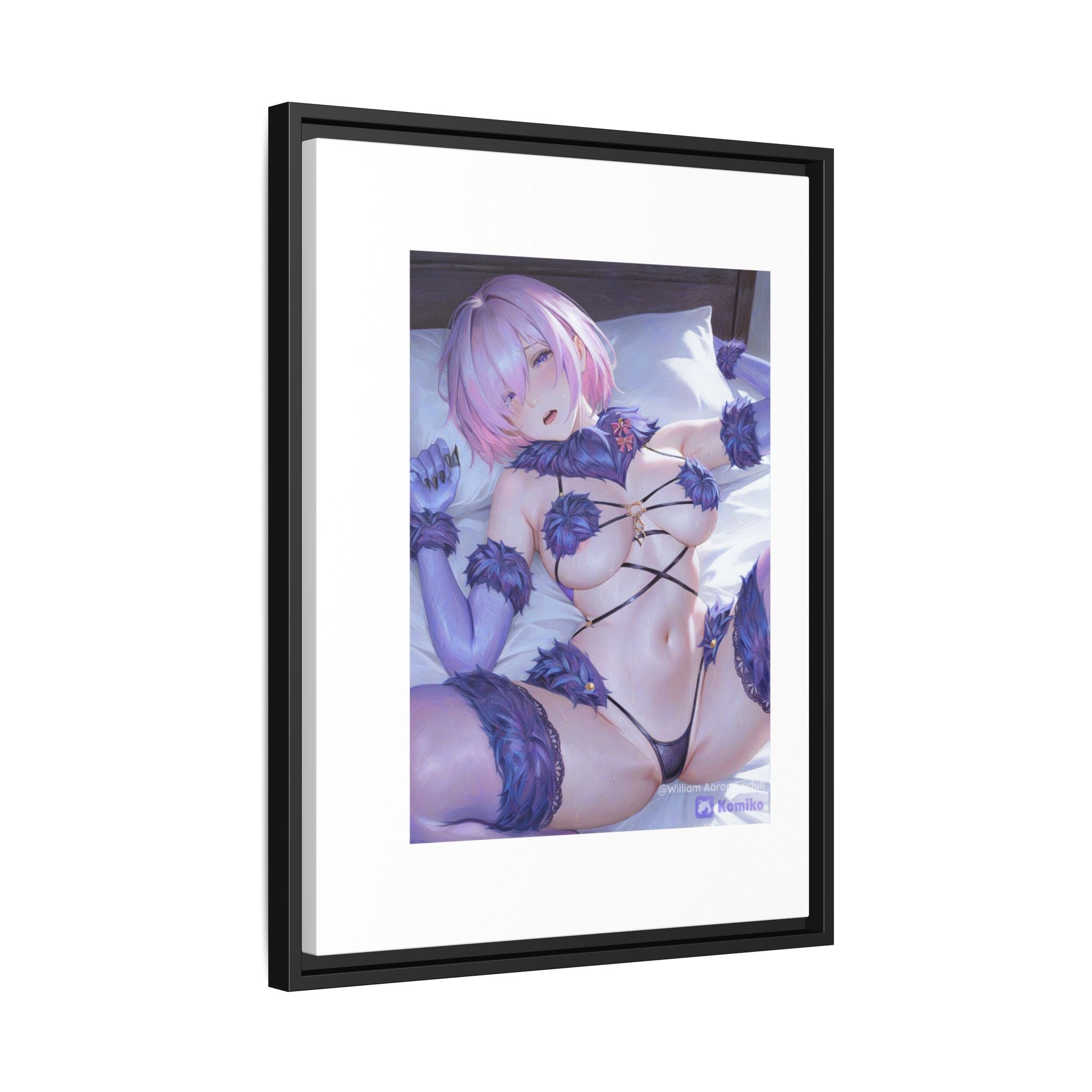 Framed Matte Canvas — Anime Pin-Up Lingerie Art Print