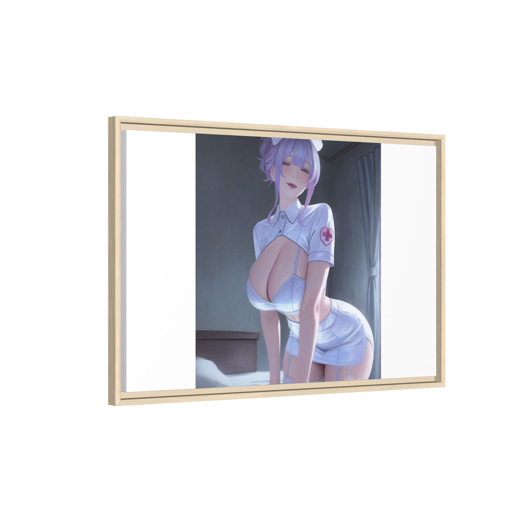 Sexy Anime Nurse Matte Canvas Print (Framed)