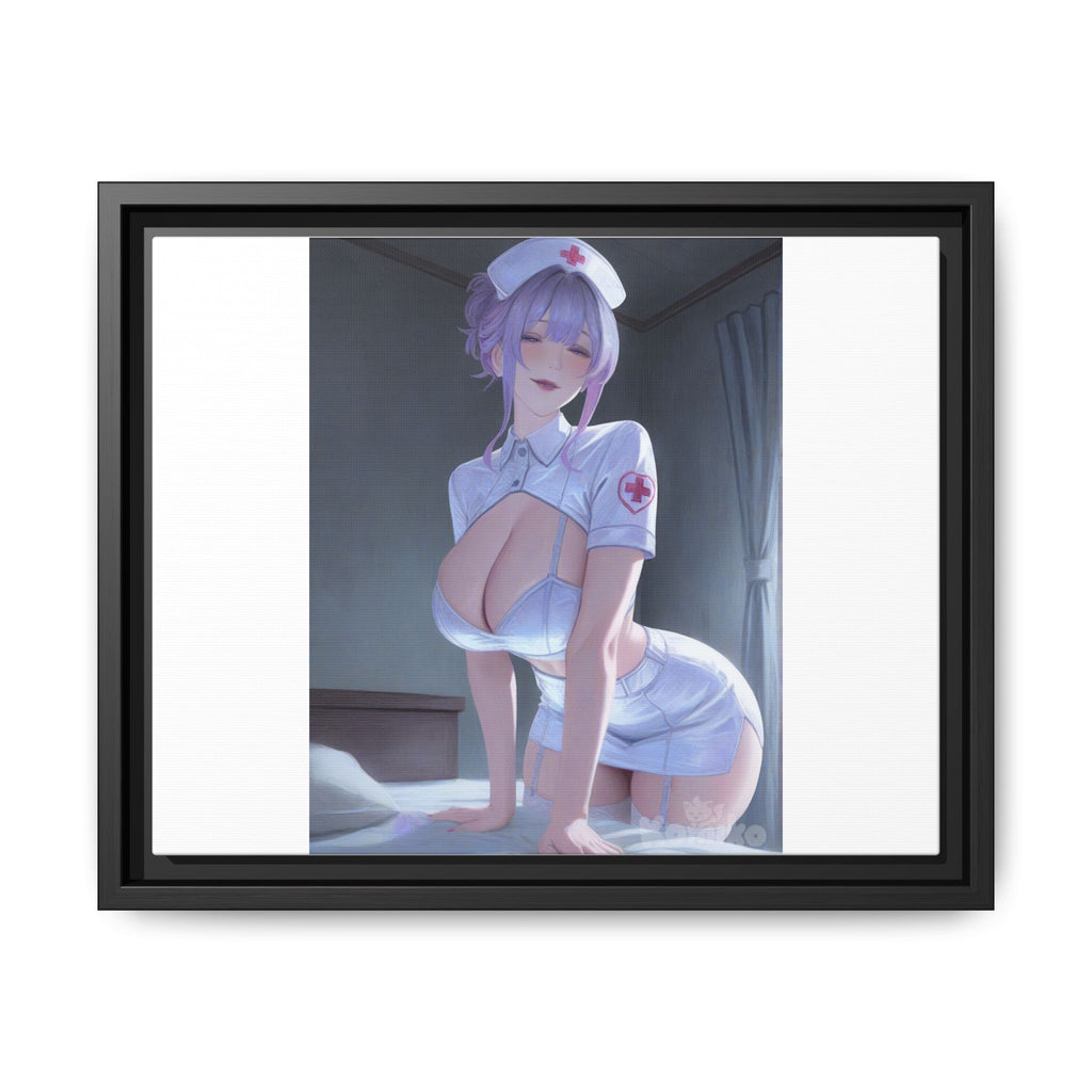 Sexy Anime Nurse Matte Canvas Print (Framed)
