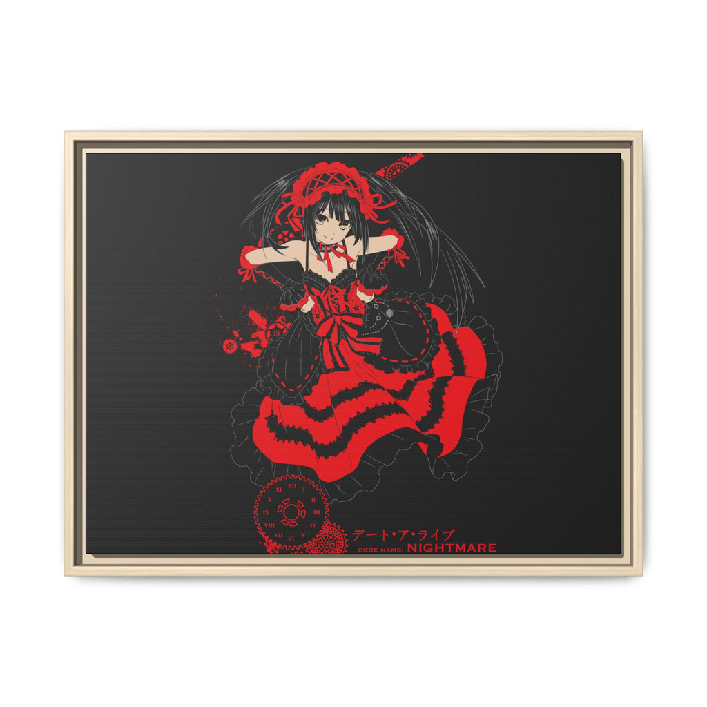 Anime Warrior Red Black Matte Canvas Print — Framed Wall Art