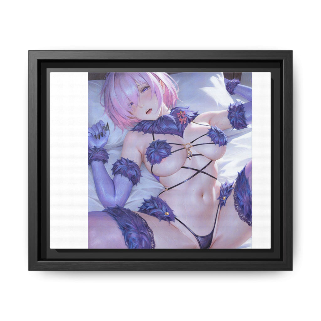 Framed Matte Canvas — Anime Pin-Up Lingerie Art Print