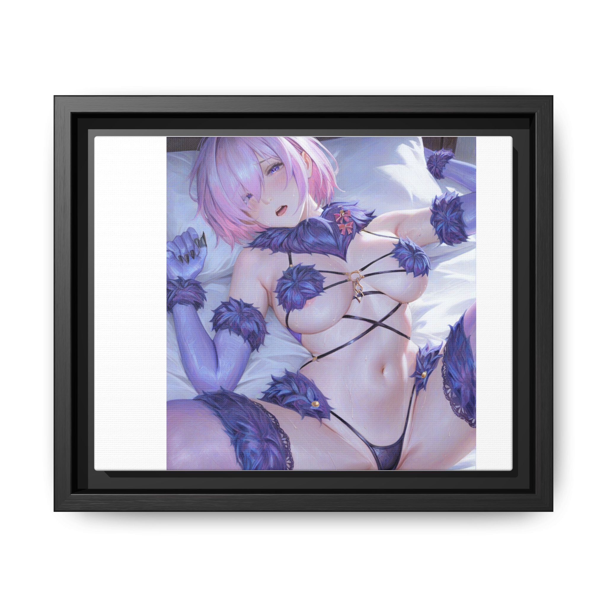 Framed Matte Canvas — Anime Pin-Up Lingerie Art Print