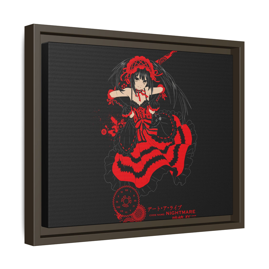 Anime Warrior Red Black Matte Canvas Print — Framed Wall Art